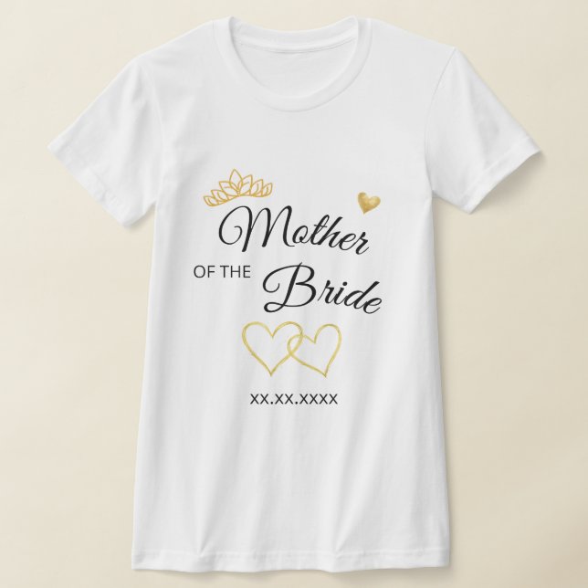 Camiseta Wedding Party Role & Date Elegant Design (Postura )