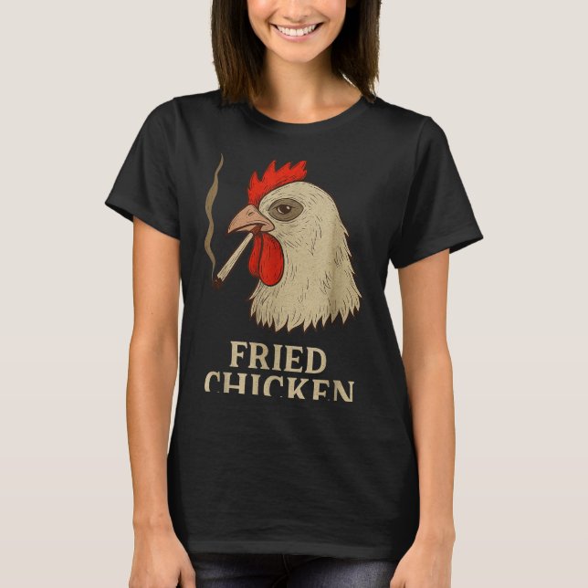 Camiseta Weed Meme Funny Fried Chicken Smoking  (Frente)