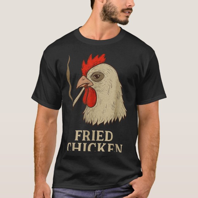 Camiseta Weed Meme Funny Fried Chicken Smoking  (Frente)