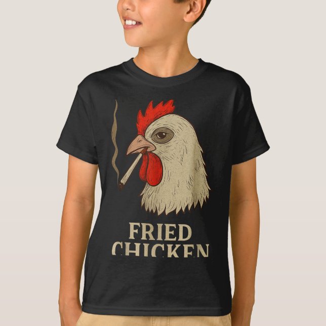 Camiseta Weed Meme Funny Fried Chicken Smoking  (Frente)