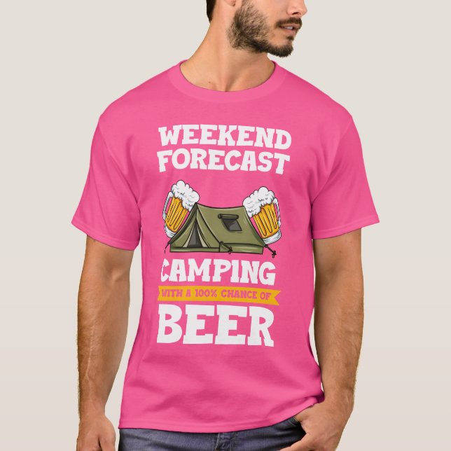 Camiseta Weekend Forecast Camping With A Chance Of Beer boy (Frente)