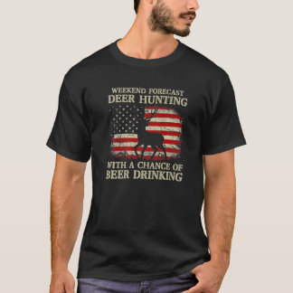 Camiseta Weekend Forecast Deer Hunting With A Chance Of Bee