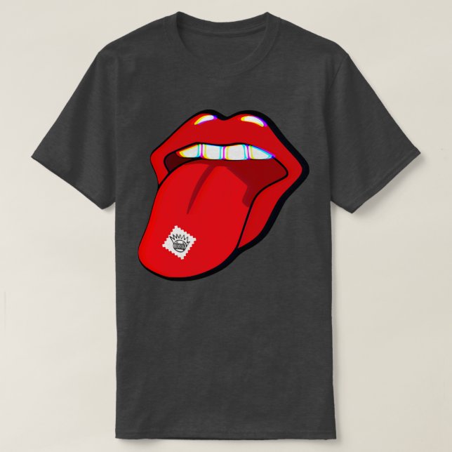 Camiseta WEEN Boognish Acid Tab Trippy Tongue (Frente do Design)