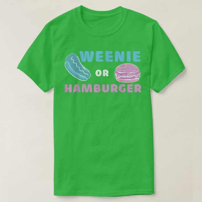 Camiseta Weenie Ou Hamburger Engraçados Revelação De Gênero (Frente do Design)