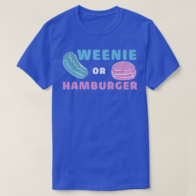 Camiseta Weenie Ou Hamburger Engraçados Revelação De Gênero (Frente do Design)