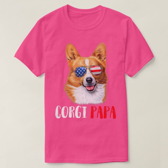 Camiseta Weenie Papa Corgi Dad Dog Corgi Lovers  (Frente do Design)
