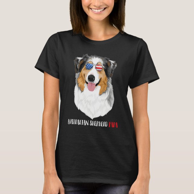 Camiseta Weenie Papa Pai australiano Shepherd (Frente)