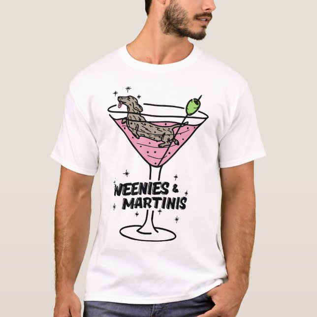 Camiseta Weenies E Martinis roupa (Frente)