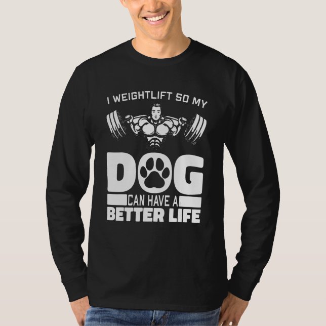 Camiseta Weightlifter Dog Weights - Lifting Bar Weightlifti (Frente)