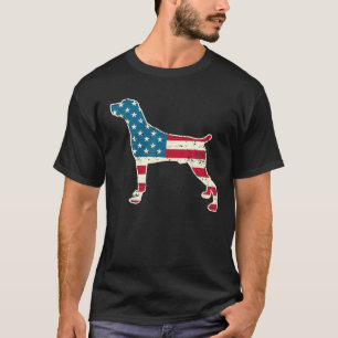 Camiseta Weimaraner 4 De Julho Homens Mulheres EUA Bandeira