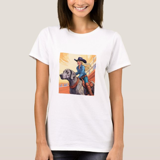 Camiseta Weimaraner Barrel Racing (Frente)