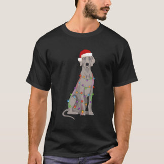 Camiseta Weimaraner Christmas Lights Xmas Dog Lover
