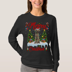 Camiseta Weimaraner Dog Luzes Xmas Papais noeis de árvore W