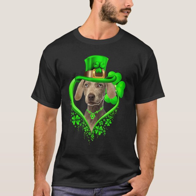 Camiseta Weimaraner Dog St Patricks Day Lover Irish Shamroc (Frente)
