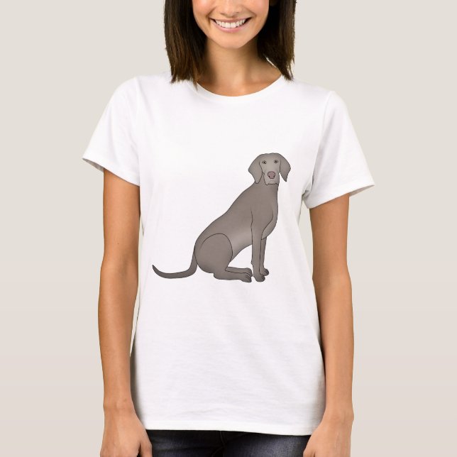 Camiseta Weimaraner estar sentado (Frente)