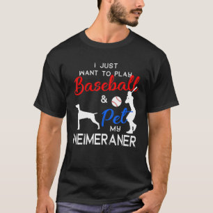 Camiseta Weimaraner Funny Baseball Dono de Cachorros Lover