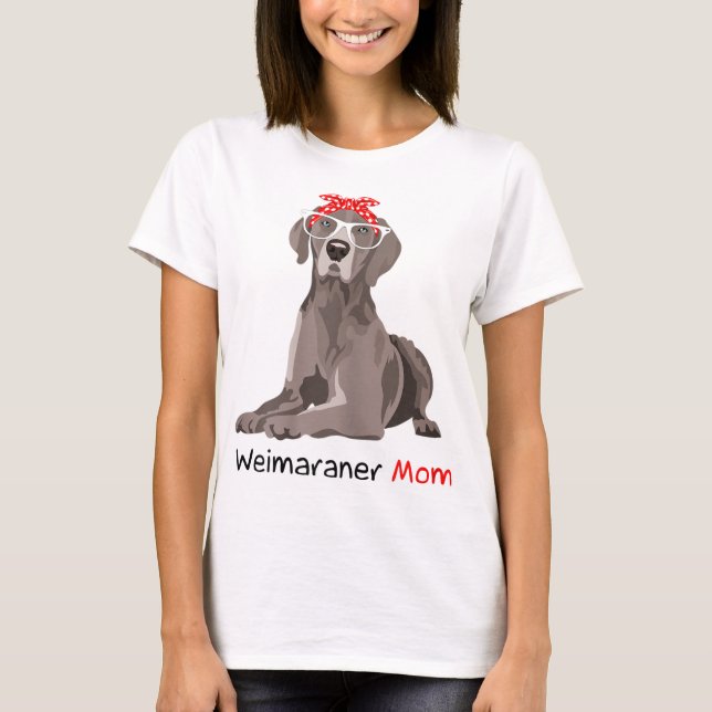 Camiseta Weimaraner Mãe Bandana Womens Weimaraner Cão (Frente)