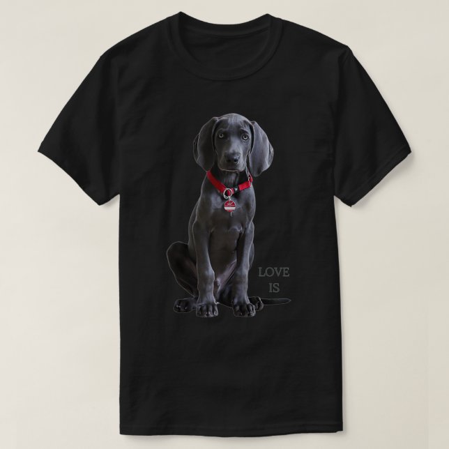 Camiseta Weimaraner para Mulheres Homens Crianças Weimerane (Frente do Design)