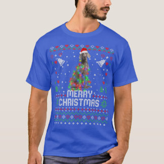 Camiseta Weimaraner Santa Hat Cachorro Árvore de Natal