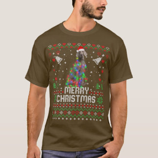 Camiseta Weimaraner Santa Hat Cachorro Árvore de Natal