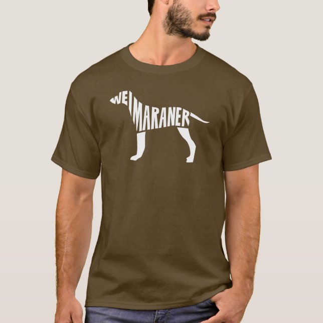 Camiseta Weimaraner Word Art - Dog Lover Typography Design (Frente)