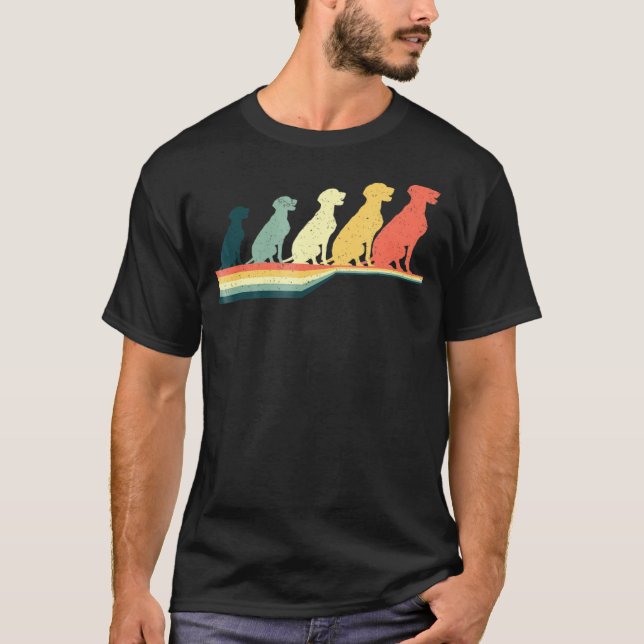 Camiseta Weimeraner - Labrador Vintage - Estilo Retroativo (Frente)