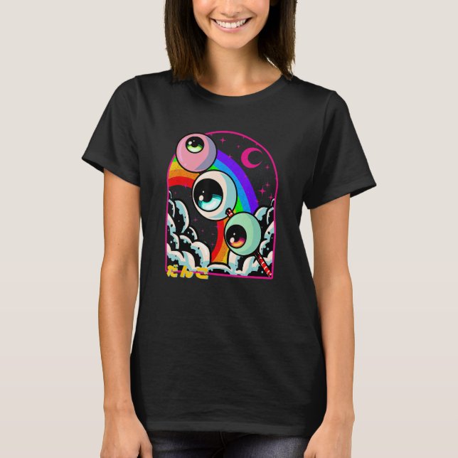Camiseta Weircore Dango Eyeball Comida japonesa Otaku Weeb  (Frente)