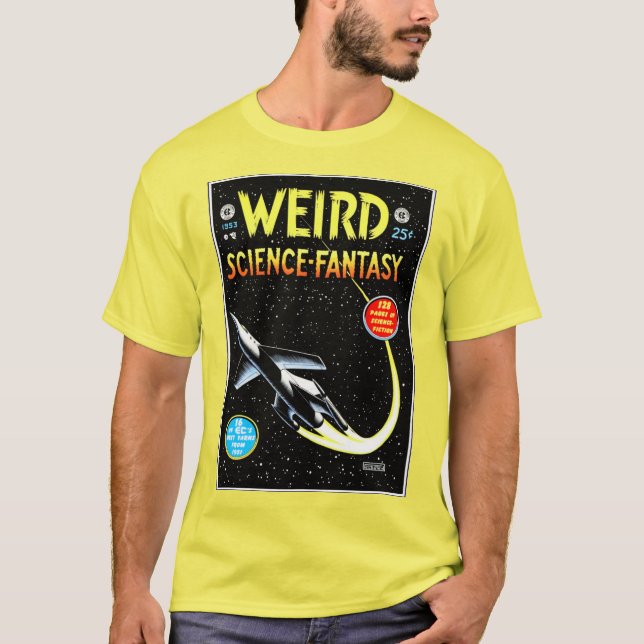 Camiseta WEIRD: Camisa-T Retrorística de Ciência-Fantasia (Frente)