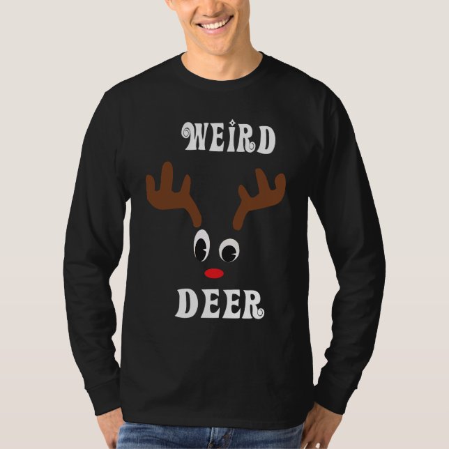 Camiseta Weird Christmas Reindeer Angler Hunt Deer Elk (Frente)
