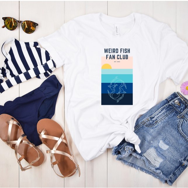 Camiseta Weird Fish Fan Club Estilizou Ocean Sunset Tee (Criador carregado)