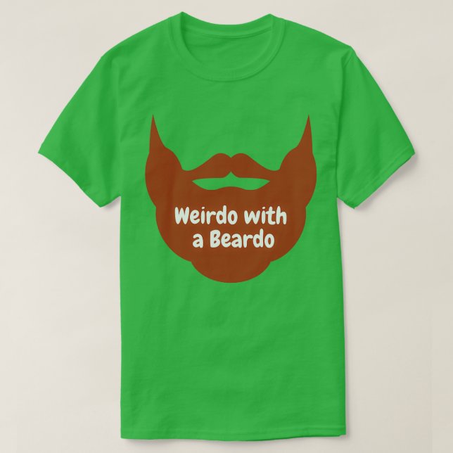 Camiseta Weirdo com uma barba engraçada Beardo Novelty Menx (Frente do Design)