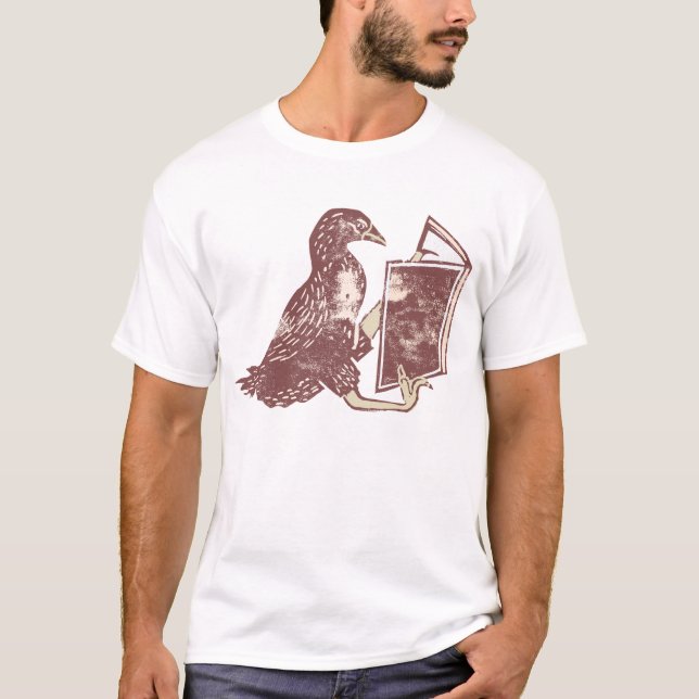 Camiseta Weka Bird Lendo um livro (Frente)