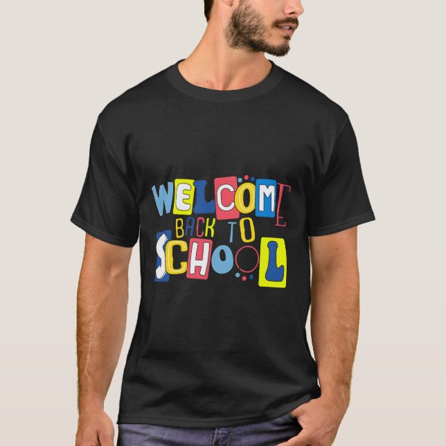 Camiseta Welcome Back To School Cute Colorful  (Frente)