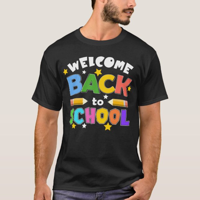 Camiseta Welcome Back To School First Day of School Student (Frente)