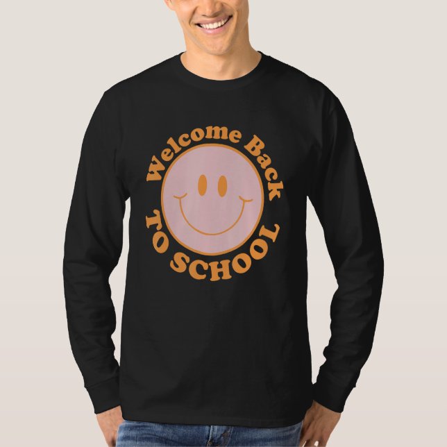 Camiseta Welcome Back To School Happy First Day Of School S (Frente)