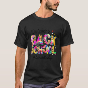Camiseta Welcome Back To School Lunch Lady Leopard Tie Dye