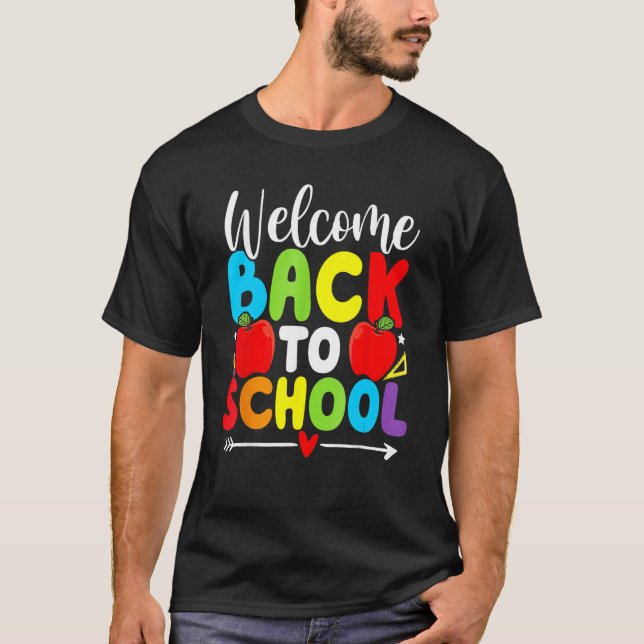 Camiseta Welcome Back To School   Teacher Love Teaching (Frente)