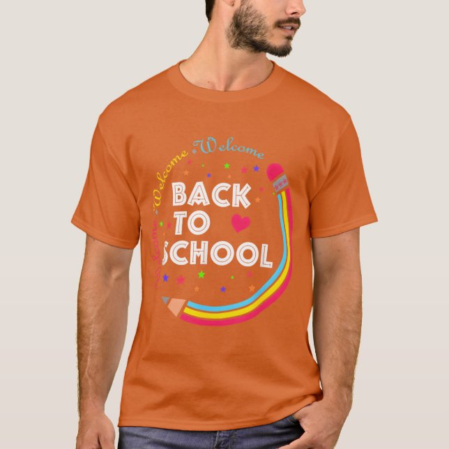 Camiseta Welcome Backo School First Day Of School Cuteeache (Frente)