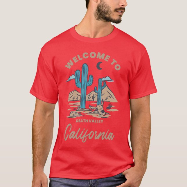 Camiseta Welcome to California Cactus Mountains Death Valle (Frente)