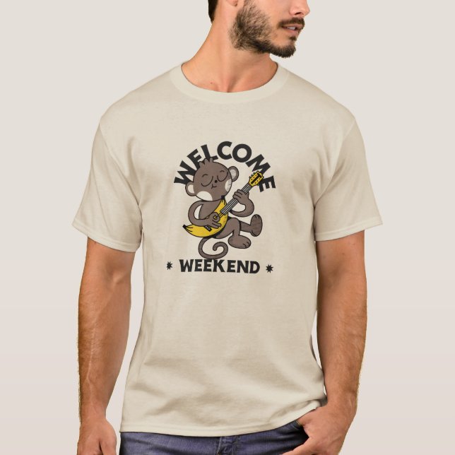 Camiseta Welcome Weekend with Monkey and Guitar (Frente)