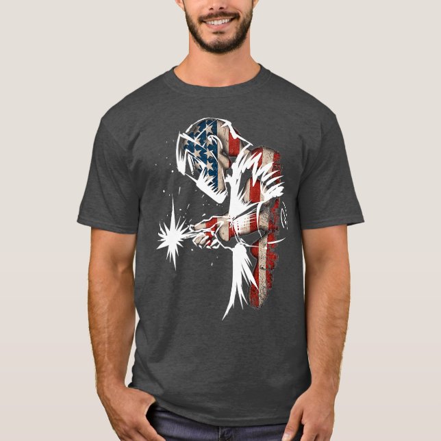 Camiseta Welder American Flag USA Patriotic Welder Gift (Frente)