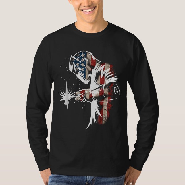 Camiseta Welder American Flag USA Patriotic Welder Gift (Frente)