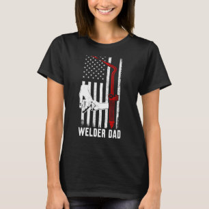 Camiseta Welder Pai Soldadura Torch Patriótico Americano Fl