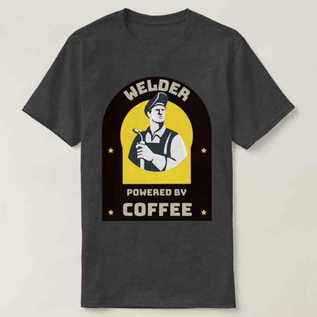 Camiseta Welder powered by Coffee  (Frente do Design)
