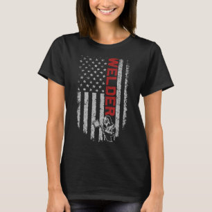 Camiseta Welder Vintage EUA - Soldadura de Bandeiras Americ