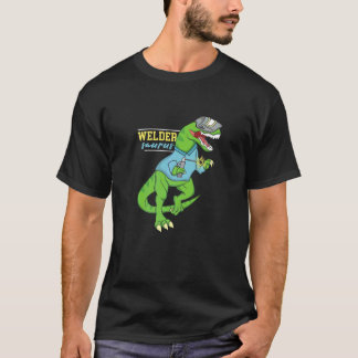 Camiseta Weldersaurus Soldando Dinossauro Trabalho de arte