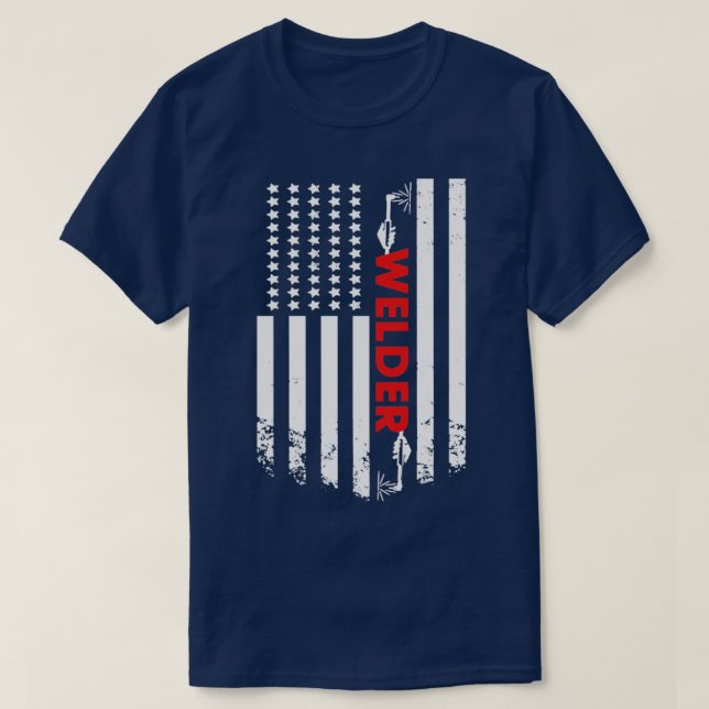 Camiseta Welding American Welder Flag (3) (Frente do Design)