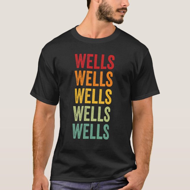 Camiseta Wells County Indiana Design de texto Arco-Arco (Frente)