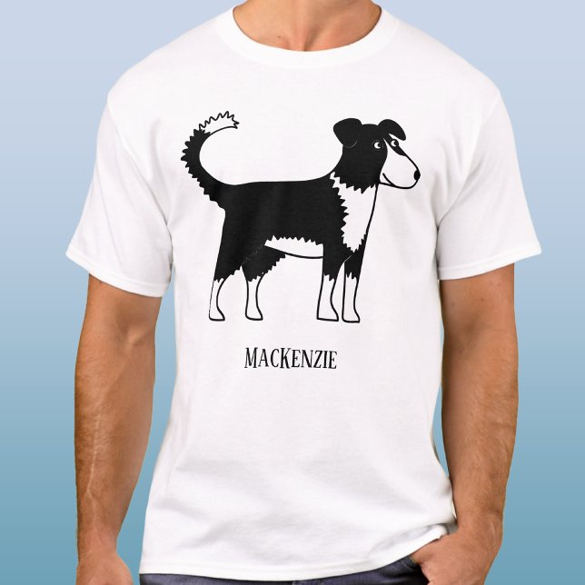 Camiseta Welsh Border Collie Sheepdog Personalizado (Welsh border collie personalized custom name ofr text sheepdog t-shirt for dog lovers)