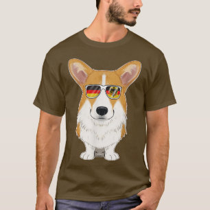 Camiseta Welsh Corgi Alemanha Óculos de sol I Bandeira Alem